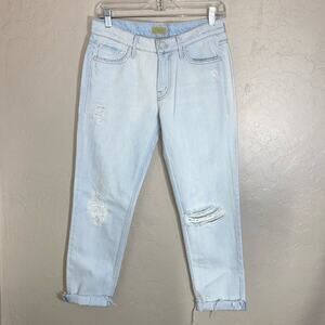 Mother the dropout fray crop jeans